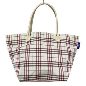 Burberry Blue Label - White Bordeaux Multi Nylon Leather Handbag